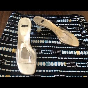 Stuart Weitzman clear mules. New!